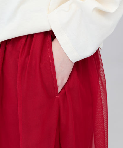 チュールワイドパンツ  ladies [243-0903-2]