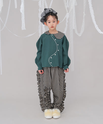 ウェービースリーブシルバーラインシャツ　 [243-0601-1]