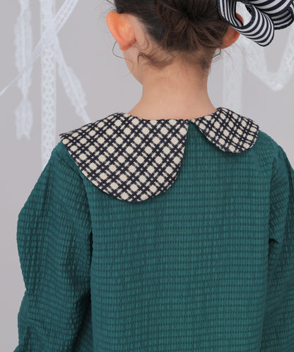 ウェービースリーブシルバーラインシャツ　 [243-0601-1]