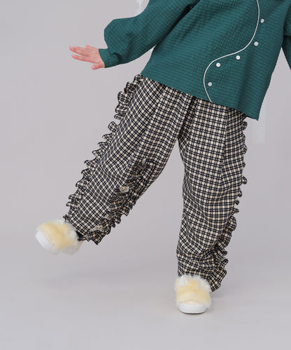 チェックフリルパンツ　[243-0905-1]