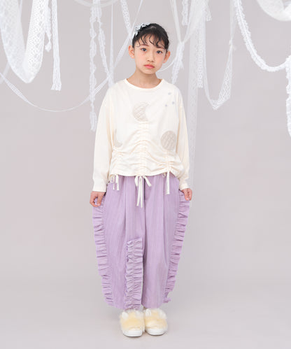 moonパッチワークドローストリングTシャツ  [243-1502-1]