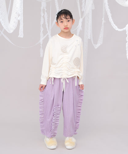 moonパッチワークドローストリングTシャツ  [243-1502-1]