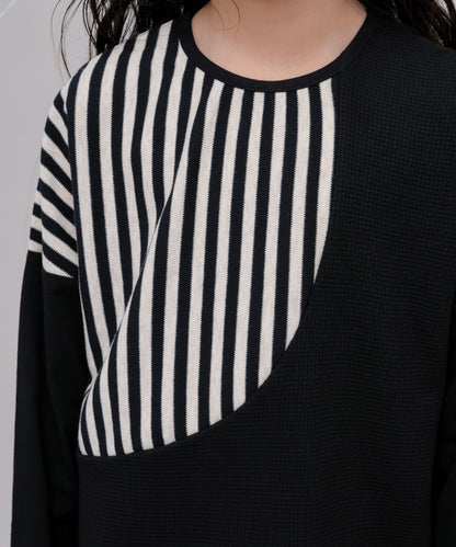 ワッフルきりかえTシャツ　 [243-1513-1]