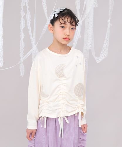 moonパッチワークドローストリングTシャツ  [243-1502-1]