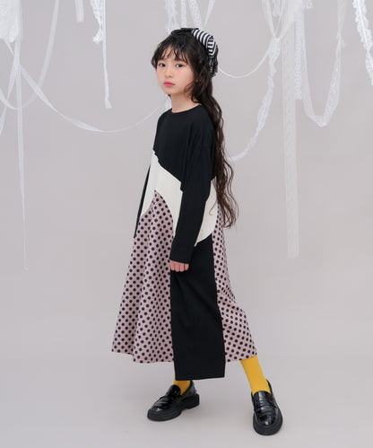 Aラインバイカラーワンピース  [243-0107-1]