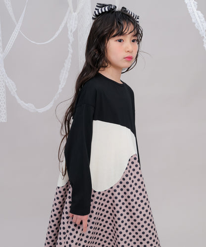 Aラインバイカラーワンピース  [243-0107-1]