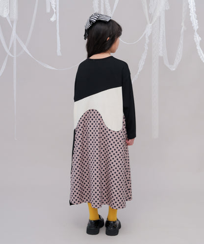 Aラインバイカラーワンピース  [243-0107-1]