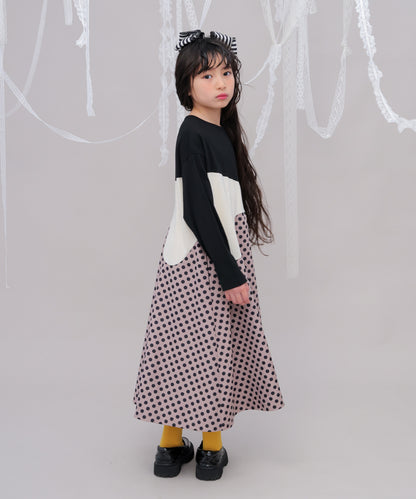 Aラインバイカラーワンピース  [243-0107-1]