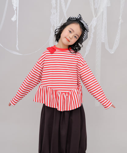 ストライプ切り替えTシャツ  [243-1503-1]