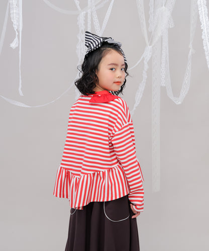 ストライプ切り替えTシャツ  [243-1503-1]