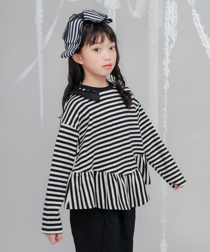 ストライプ切り替えTシャツ  [243-1503-1]