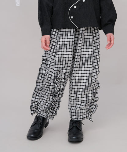 チェックフリルパンツ　[243-0905-1]