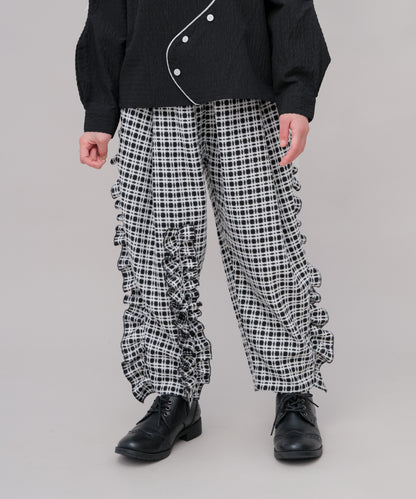 チェックフリルパンツ　[243-0905-1]