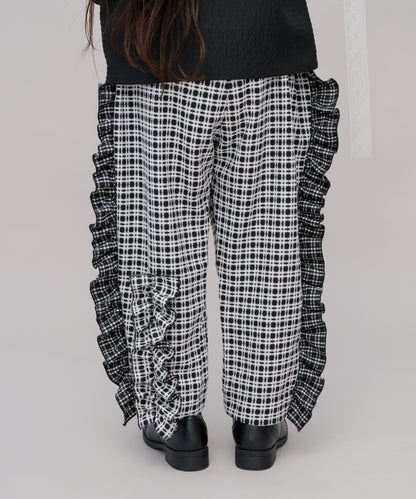 チェックフリルパンツ　[243-0905-1]