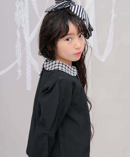 ウェービースリーブシルバーラインシャツ　 [243-0601-1]