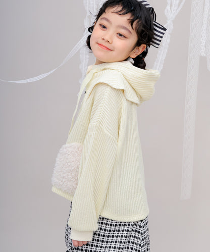 ボアポケットニット風ヘンリーネックプルオーバー　[243-0701-1]