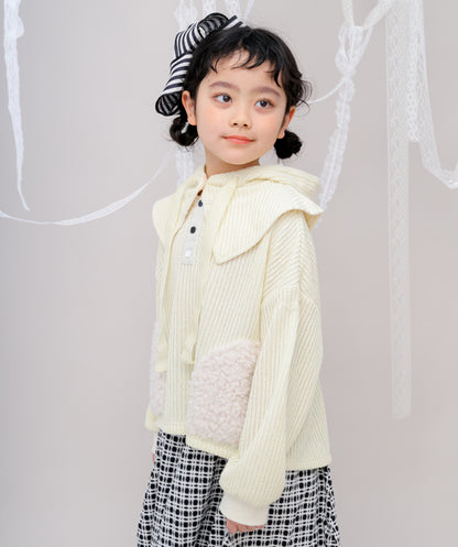 ボアポケットニット風ヘンリーネックプルオーバー　[243-0701-1]