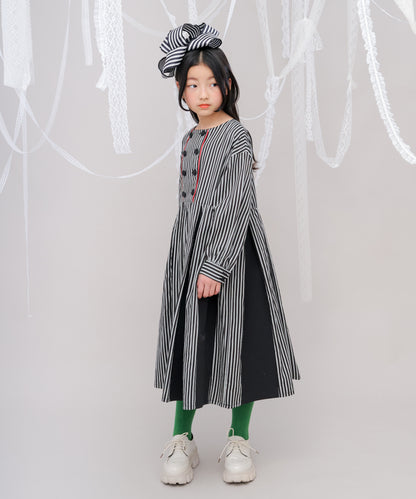 ストライプ配色カラーワンピース[243-0103-1]