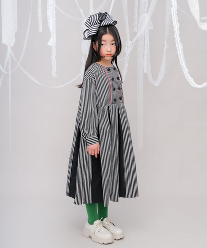 ストライプ配色カラーワンピース[243-0103-1]