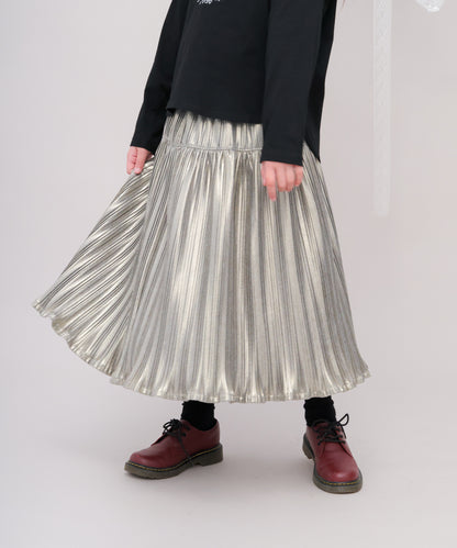 メタリックプリーツ加工スカート[243-1102-1]