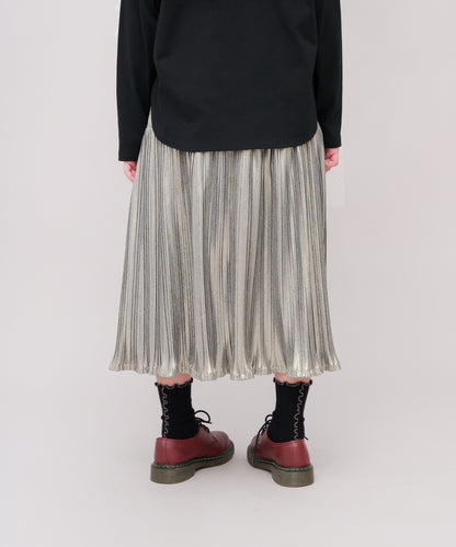 メタリックプリーツ加工スカート[243-1102-1]