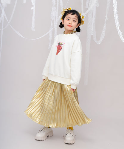 メタリックプリーツ加工スカート[243-1102-1]