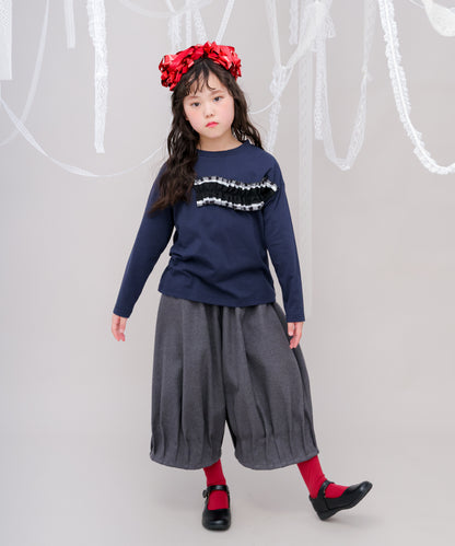 ウェーブフリルTシャツ　 [243-1512-1]