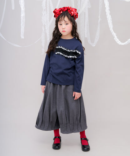 ウェーブフリルTシャツ　 [243-1512-1]