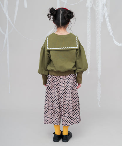 セーラーカラーアームウォーマー風トレーナー　[243-0705-1]