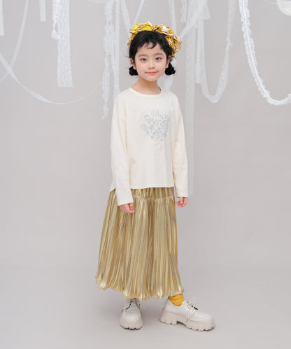 メタリックプリーツ加工スカート[243-1102-1]