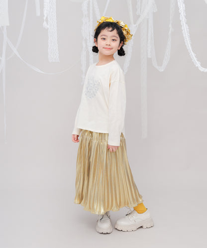 メタリックプリーツ加工スカート[243-1102-1]