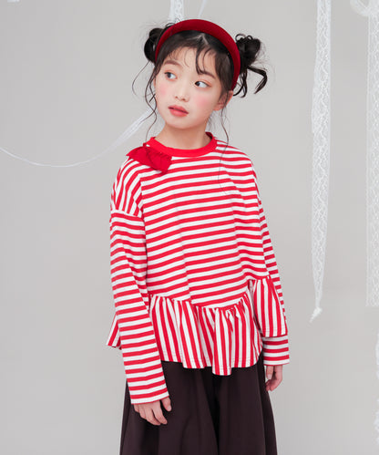 ストライプ切り替えTシャツ  [243-1503-1]