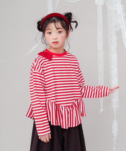 ストライプ切り替えTシャツ  [243-1503-1]