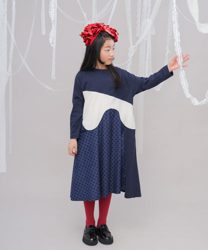 Aラインバイカラーワンピース  [243-0107-1]