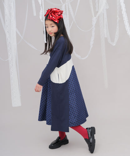 Aラインバイカラーワンピース  [243-0107-1]