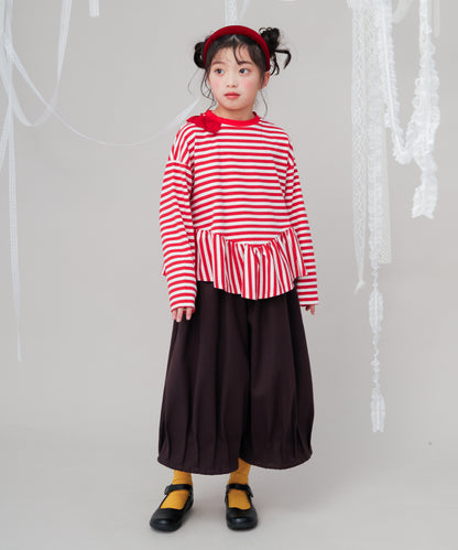 ストライプ切り替えTシャツ  [243-1503-1]