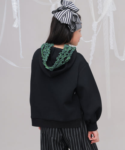 ヘムフリルフーディパイピングトレーナー　[243-0704-1]