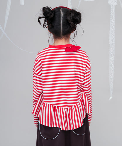 ストライプ切り替えTシャツ  [243-1503-1]