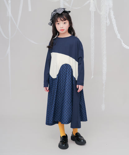 Aラインバイカラーワンピース  [243-0107-1]