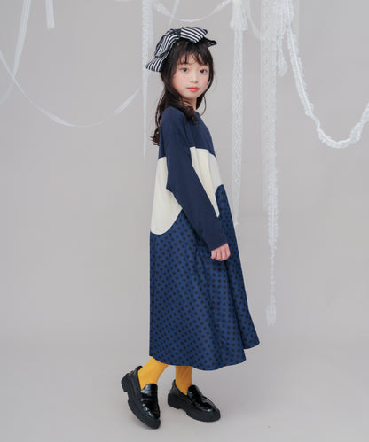 Aラインバイカラーワンピース  [243-0107-1]