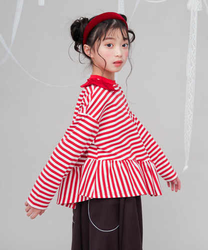 ストライプ切り替えTシャツ  [243-1503-1]