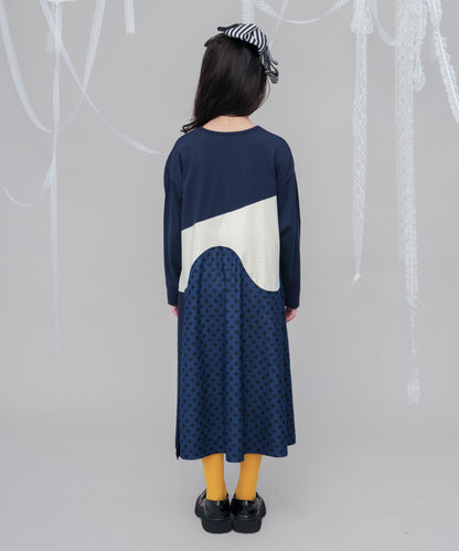 Aラインバイカラーワンピース  [243-0107-1]