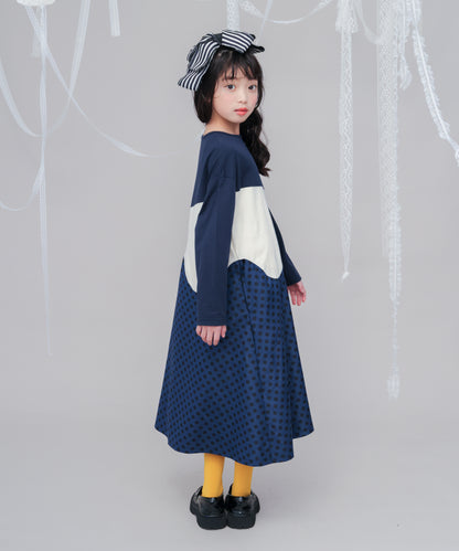 Aラインバイカラーワンピース  [243-0107-1]