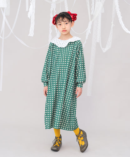 チェック柄コクーンワンピース  [243-0105-1]