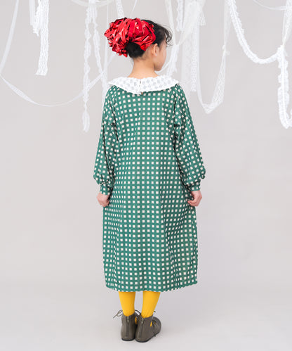 チェック柄コクーンワンピース  [243-0105-1]