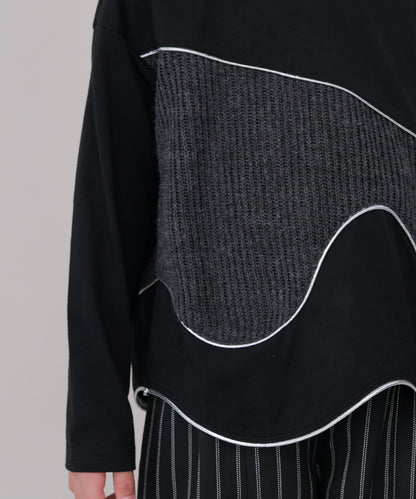 ウェーブパイピング切り替えTシャツ　 [243-1506-1]