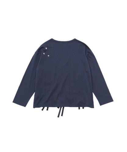 moonパッチワークドローストリングTシャツ  ladies [243-1502-2]