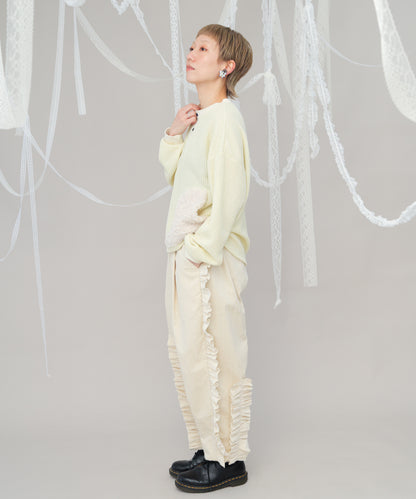 ボアポケットニット風ヘンリーネックプルオーバー 　ladies [243-0701-2]