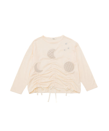 moonパッチワークドローストリングTシャツ  ladies [243-1502-2]