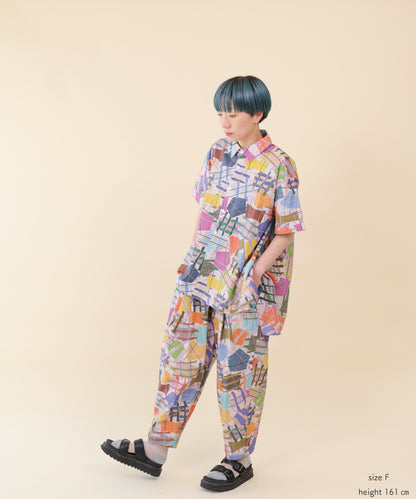 アートプリント柄Bigシャツ  [251-0611-2]